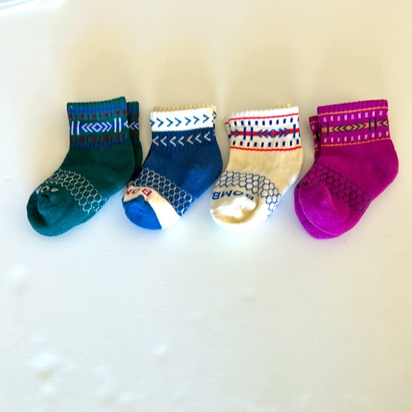 Bombas Other - Bombas New 4 pair Toddlers Socks Green Blue White Magenta Pink Unisex